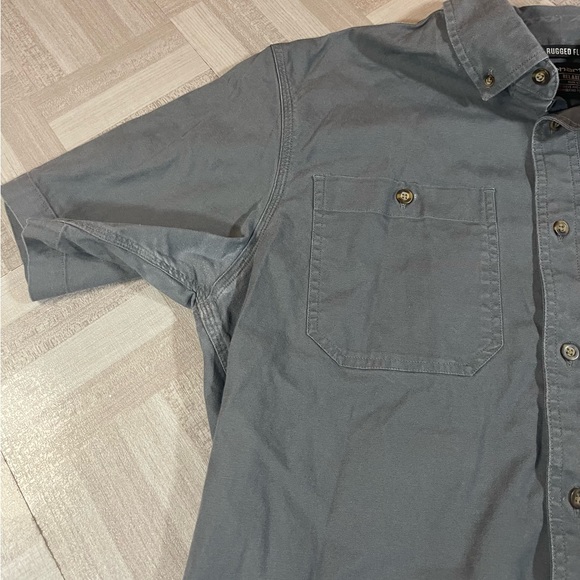 Carhartt Shirt Men's Large Grey Black Rugged Flex Midweight Canvas Short Sleeve - Picture 6 of 9